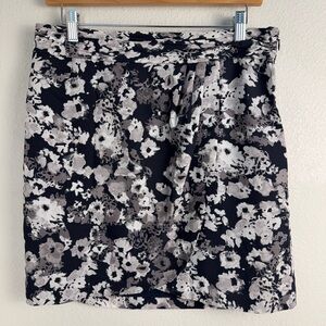Banana Republic Women's Faux Wrap Floral Mini Skirt Multicolor Black 6